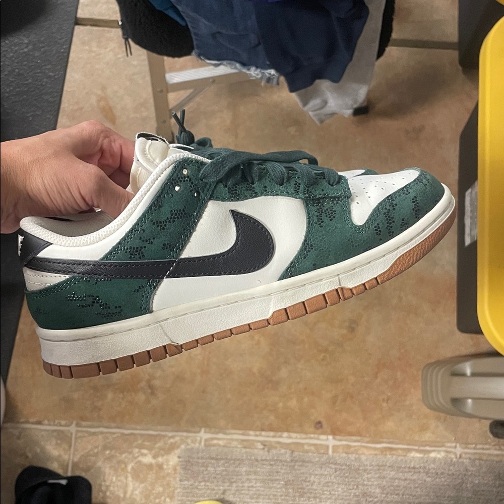 Nike Forest Green and White Sneakers